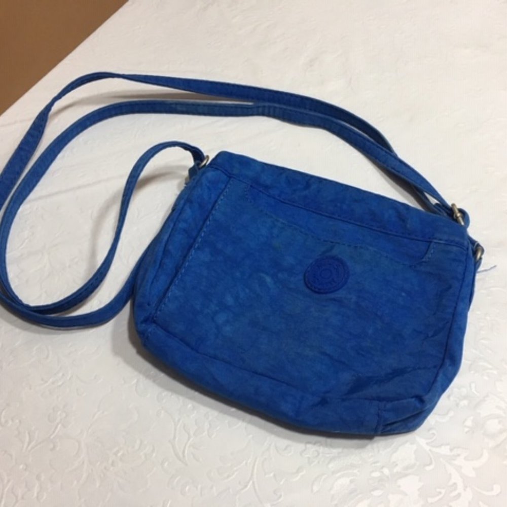 Multi Sac Blue Nylon Crossbody Bag w/ Adjustable Strap